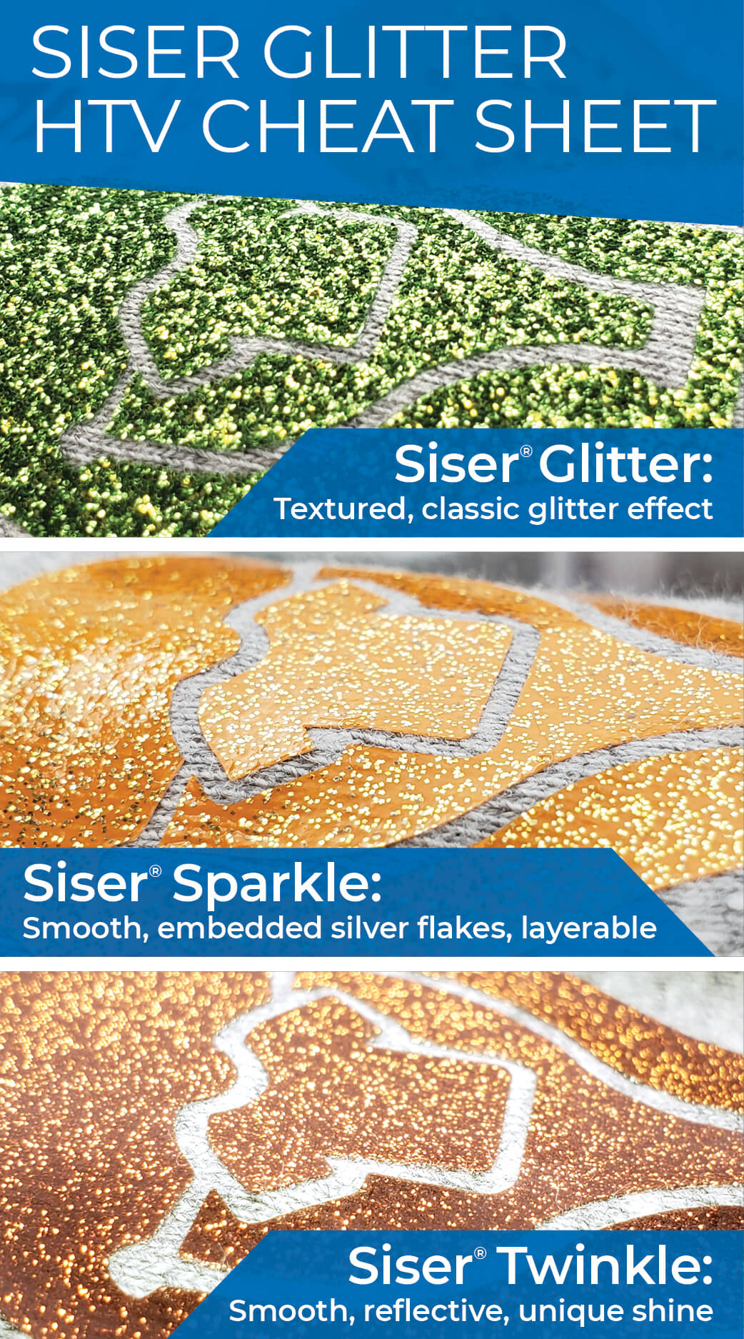 Siser Silver Glitter HTV Sample Pack